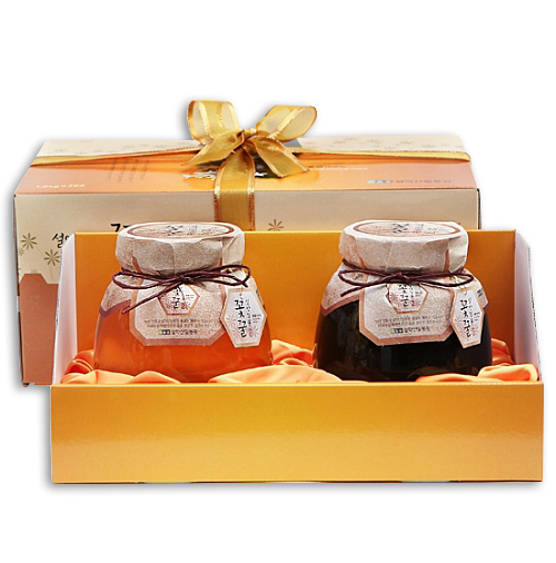(강원)_[설악산허니팜 꽃꿀100%] 꿀단지선물세트(아카시아꿀1.0kg+밤꿀1.0kg)