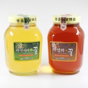 설악산허니팜 벌꿀세트3호 [아카시아꿀 2.4kg + 야생화꿀 2.4kg]