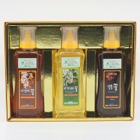 설악산허니팜  튜브꿀3종 선물세트 (500g x 3개) 아카시아꿀+야생화꿀+밤꿀