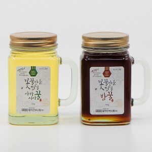 설악산허니팜 머그벌꿀2종세트 (아카시아꿀 550g + 밤꿀 550g)