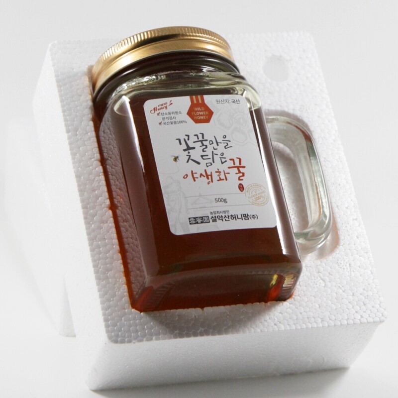 농업회사법인 설악산허니팜(주),설악산허니팜] 머그 야생화(잡화)꿀 500g