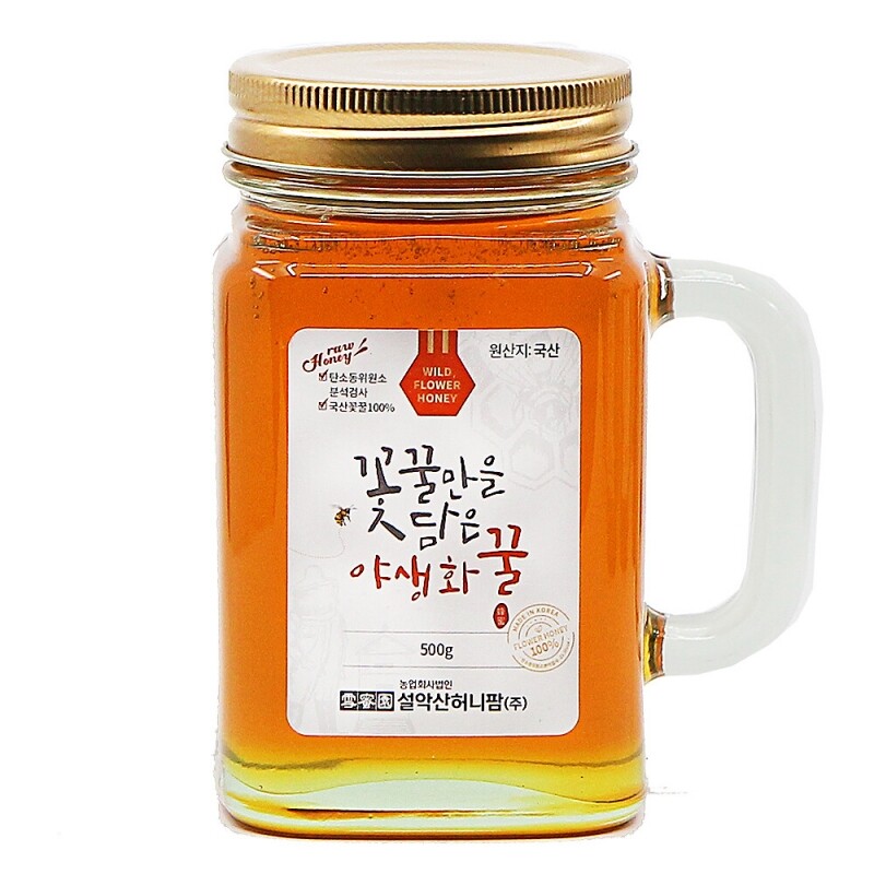 농업회사법인 설악산허니팜(주),설악산허니팜] 머그 야생화(잡화)꿀 500g