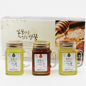 설악산허니팜 머그벌꿀 선물세트(아카시아꿀x2 + 야생화꿀x1 각 500g)